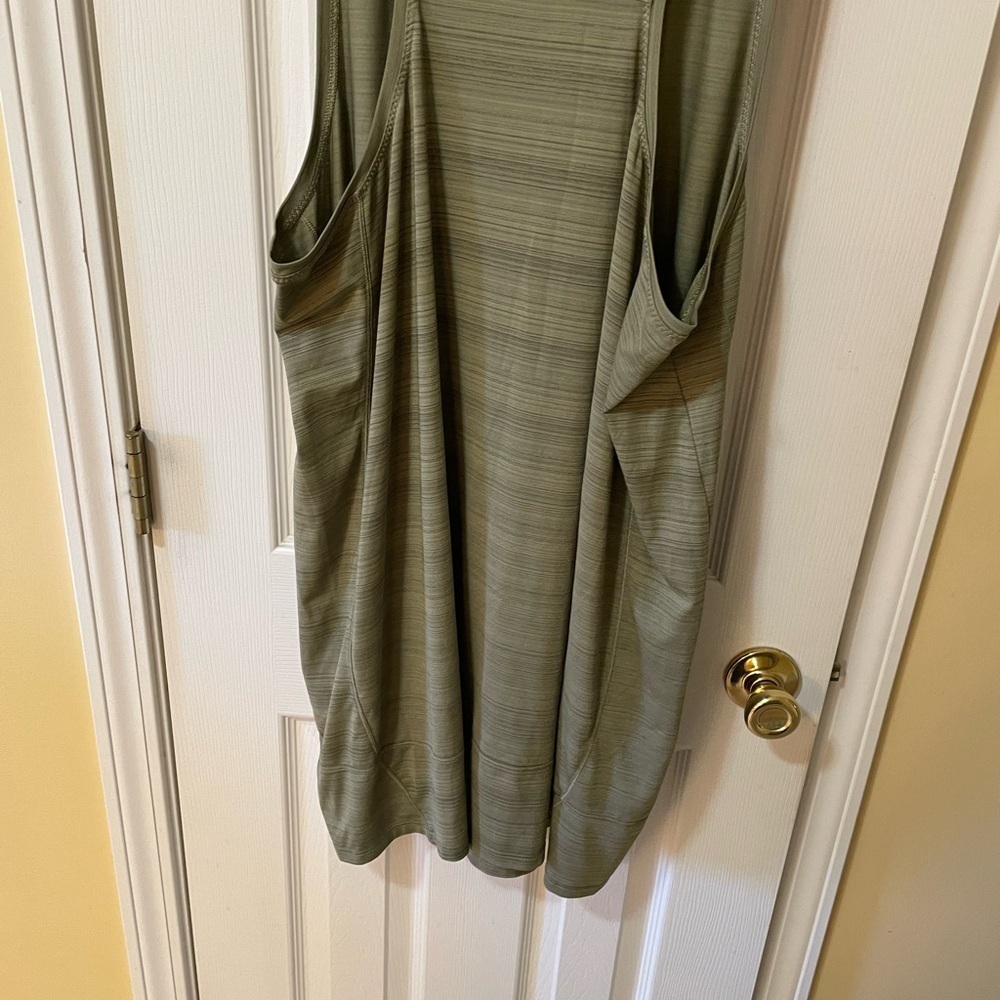 Athleta Sleeveless Swing Tank Dress Size 1X Olive Green 🌿 with Pockets - Picture 5 of 7